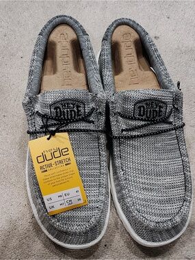 Hey Dude Wally Active-Stretch Slip-Ons in Gray and White